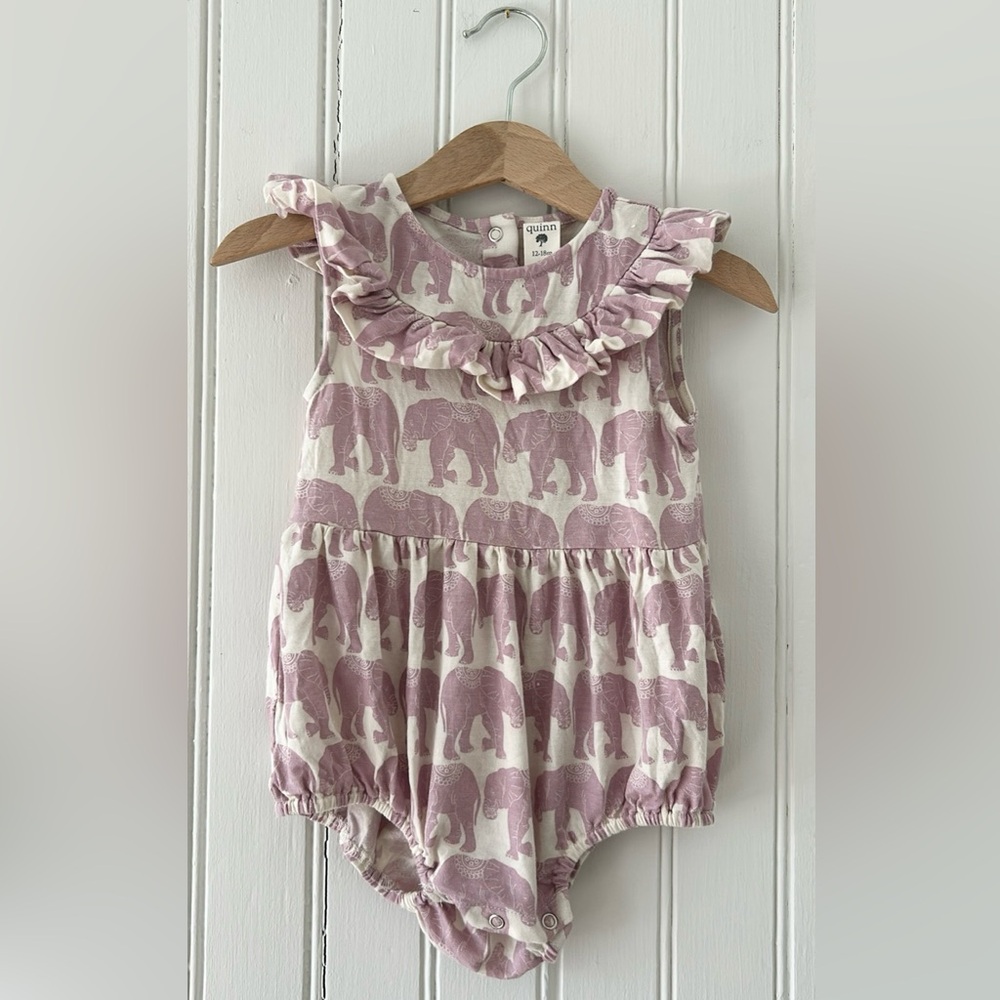 Kate Quinn Elephant Print Baby Romper Size 12-18 month